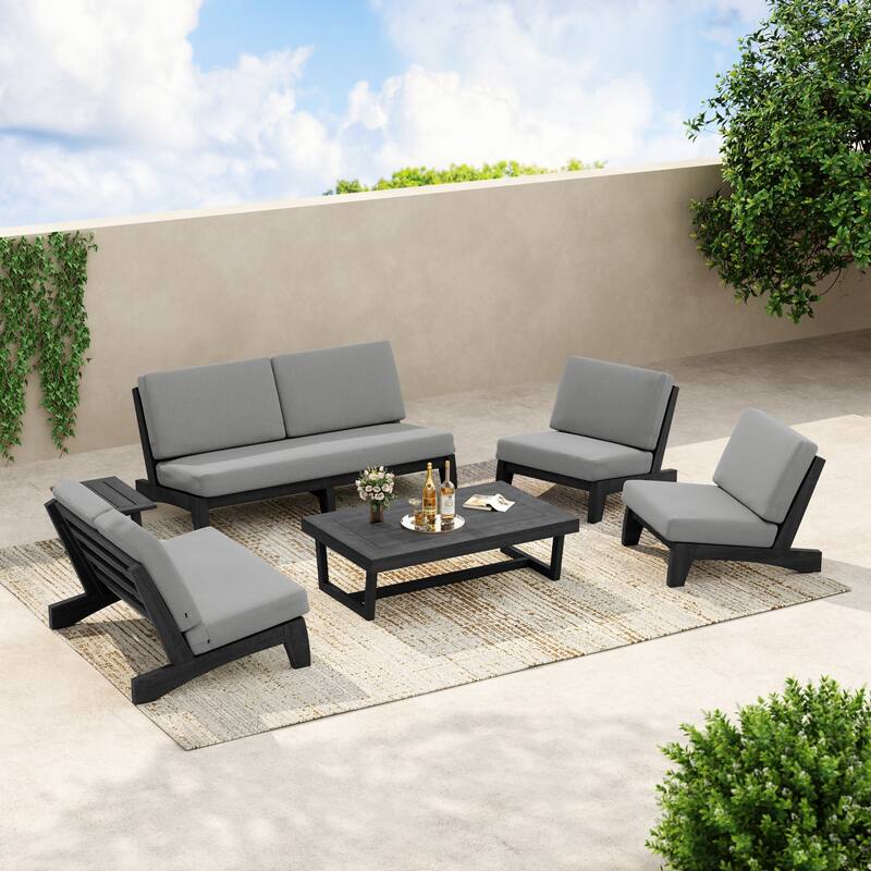 8-Piece Outdoor Sofa Set with Loveseat, 2 Club Chairs & Matching Tables