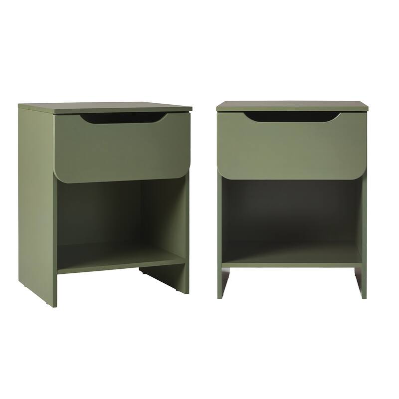 Middlebrook Designs Modern 1-Drawer Nightstand with Cubby (Set of 2)