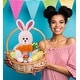 preview thumbnail 6 of 4, DolliBu Happy Easter Super Soft Plush Rose Gold Bunny with Carrot - 8 inches