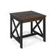 Shammai Square Farmhouse Acacia End Table by Christopher Knight Home - 19.75"D x 19.75"W x 18.75"H - dark brown , black