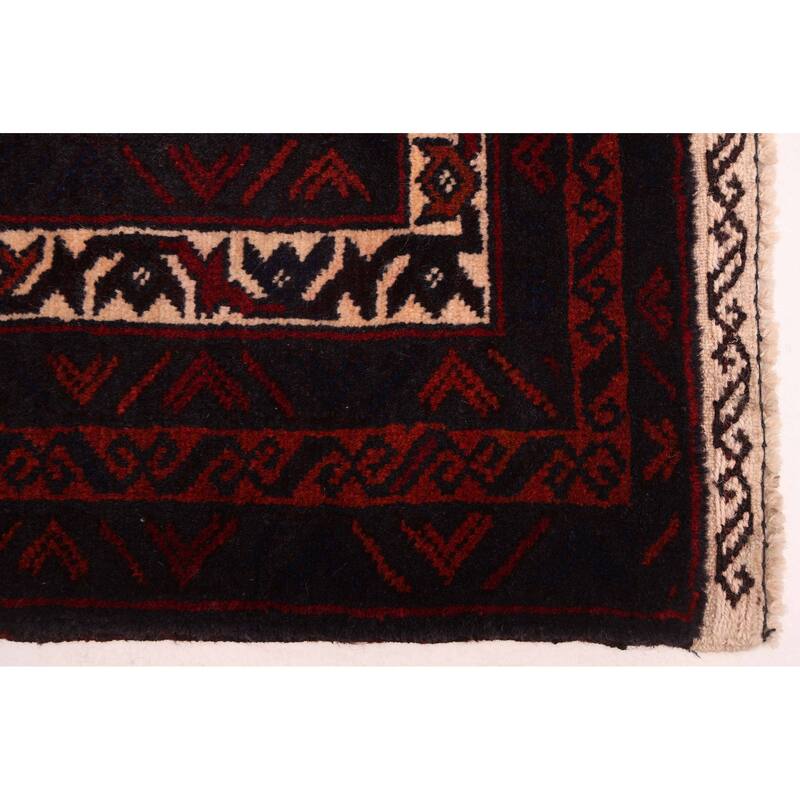 ECARPETGALLERY Hand-knotted Teimani Dark Red Wool Rug - 3'10 x 6'6