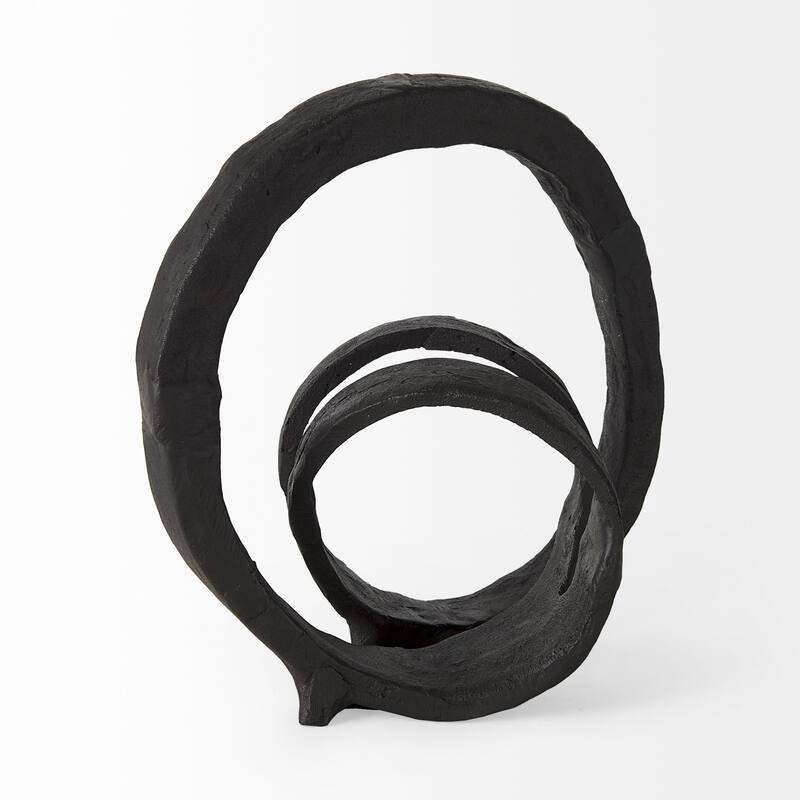 Black Metal Ribbon Loop Sculpture - 5" W x 8" D x 8" H