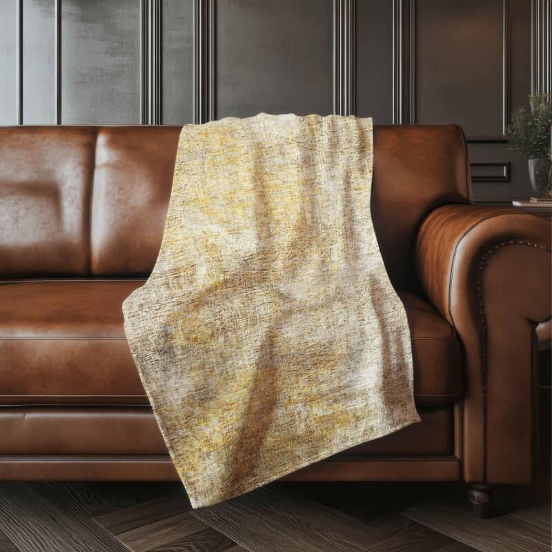 Premium Machine Washable Modern Ombre Sherpa Throw Blanket - Beige - 4'2" x 5'10"