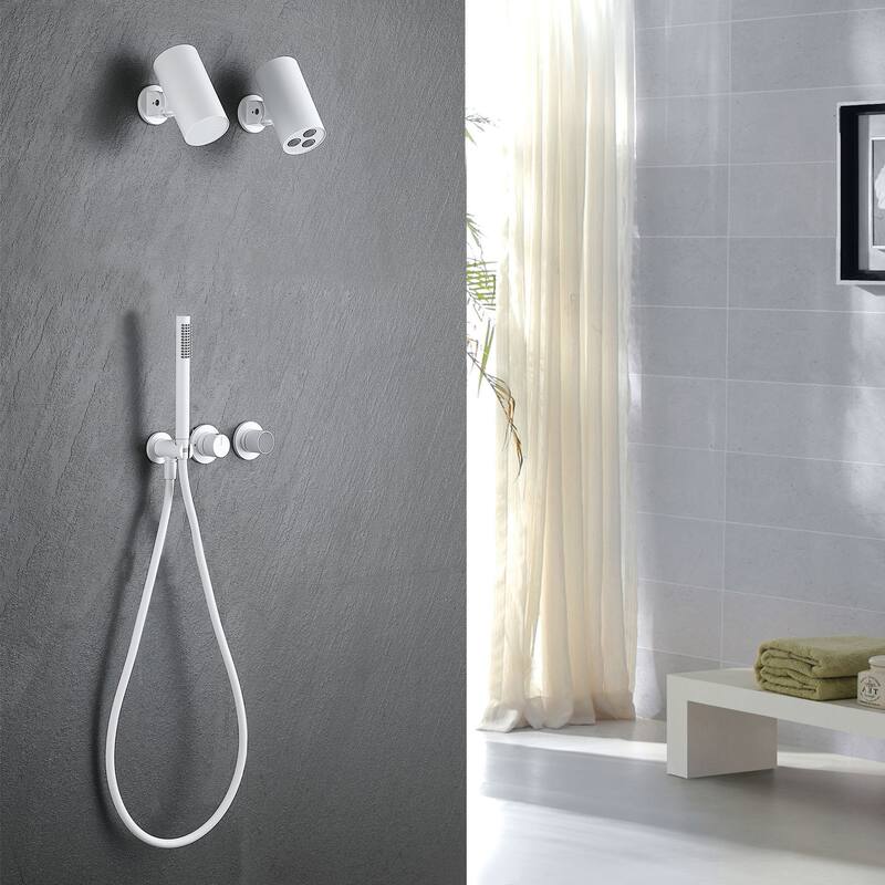 Digital Display Shower Faucet with Hand Shower Brass Waterfall Wall Mount Shower System with Valve