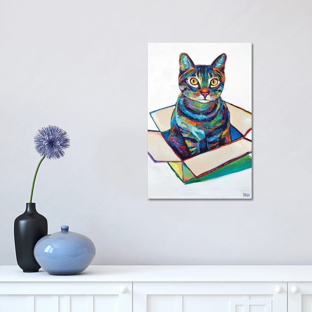 iCanvas "Cat In Box" by Robert Phelps Canvas Print