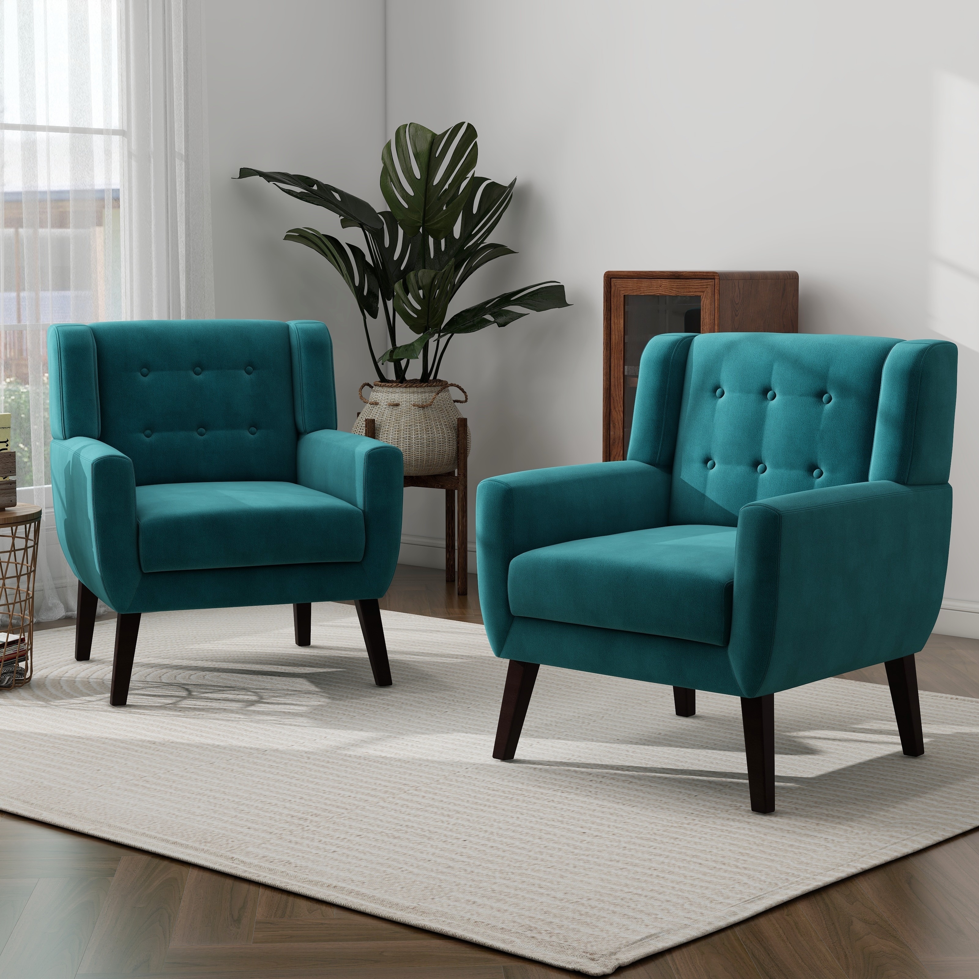 Grey and best sale teal accent chair