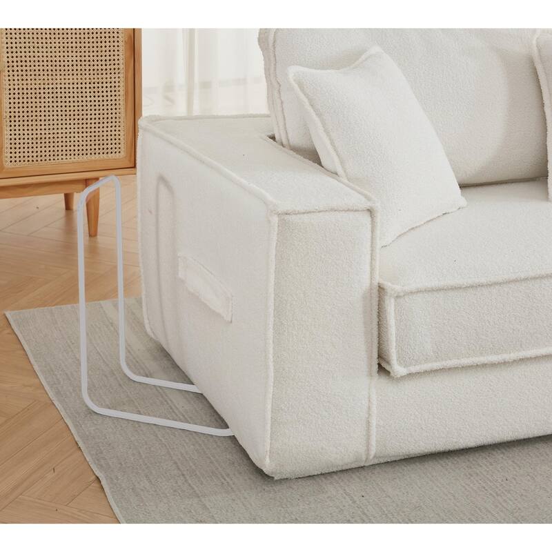 Convertible Folding Sofa Bed with Pillow, Velvet Floor Sleeper Couch for Living Room, Space-Saving Gaming Chair Mattress