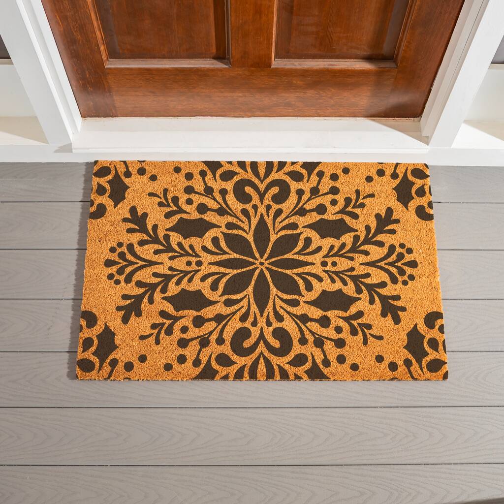Geometric Holiday Coir Door Mat - 36" x 24"
