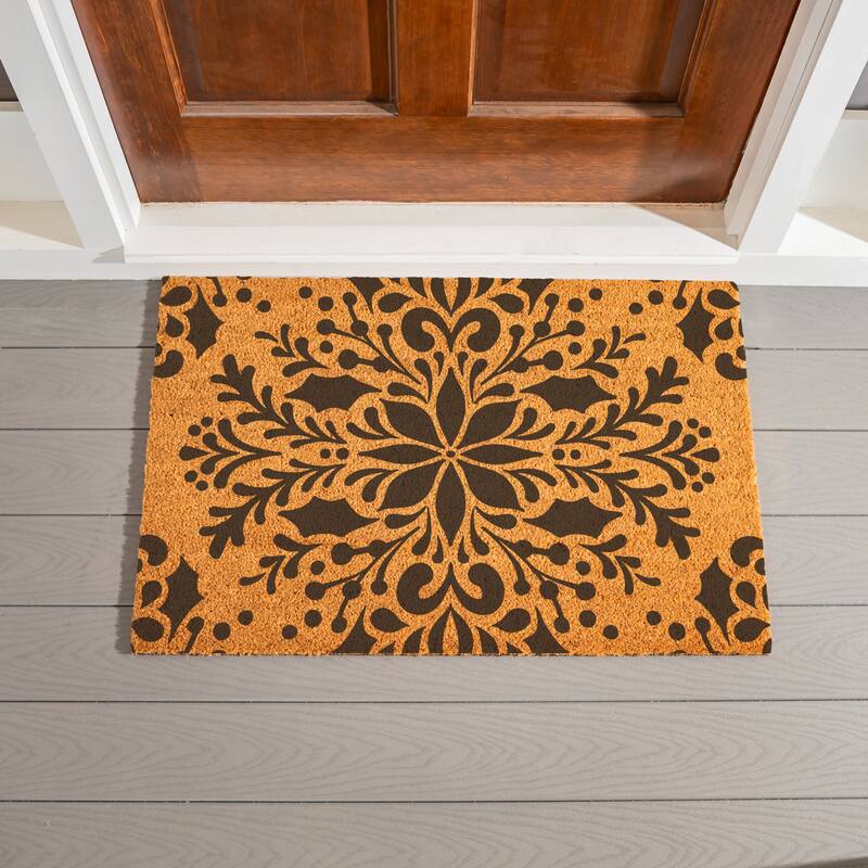 Geometric Holiday Coir Door Mat - 36" x 24"
