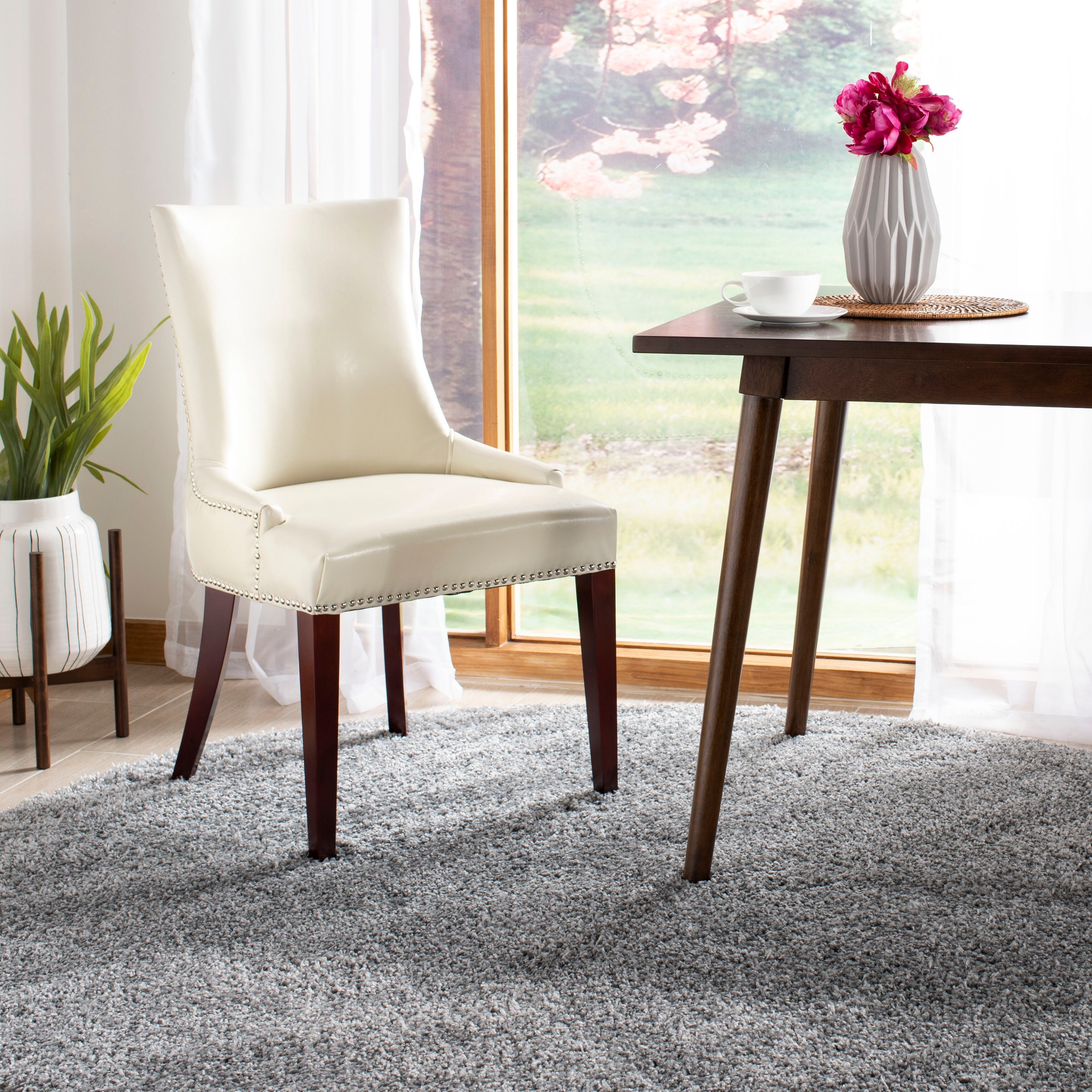 Shop Safavieh Dining Becca Cream Leather Dining Chair 22 X 24 8 X 36 4 Overstock 4688190