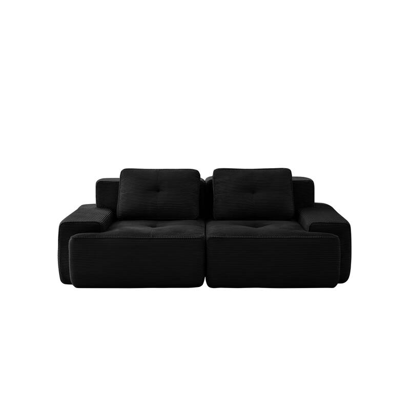 GDFStudio - Corduroy Modern 2-Seater 81.9" Cloud Modular Sectional Couch