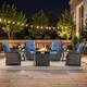 Option Brown Wicker Blue Cushion