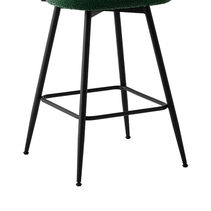 26-Inch Swivel Counter Height Bar Stools with Rattan Back - 36"H x 18.5"W x 19.7"D