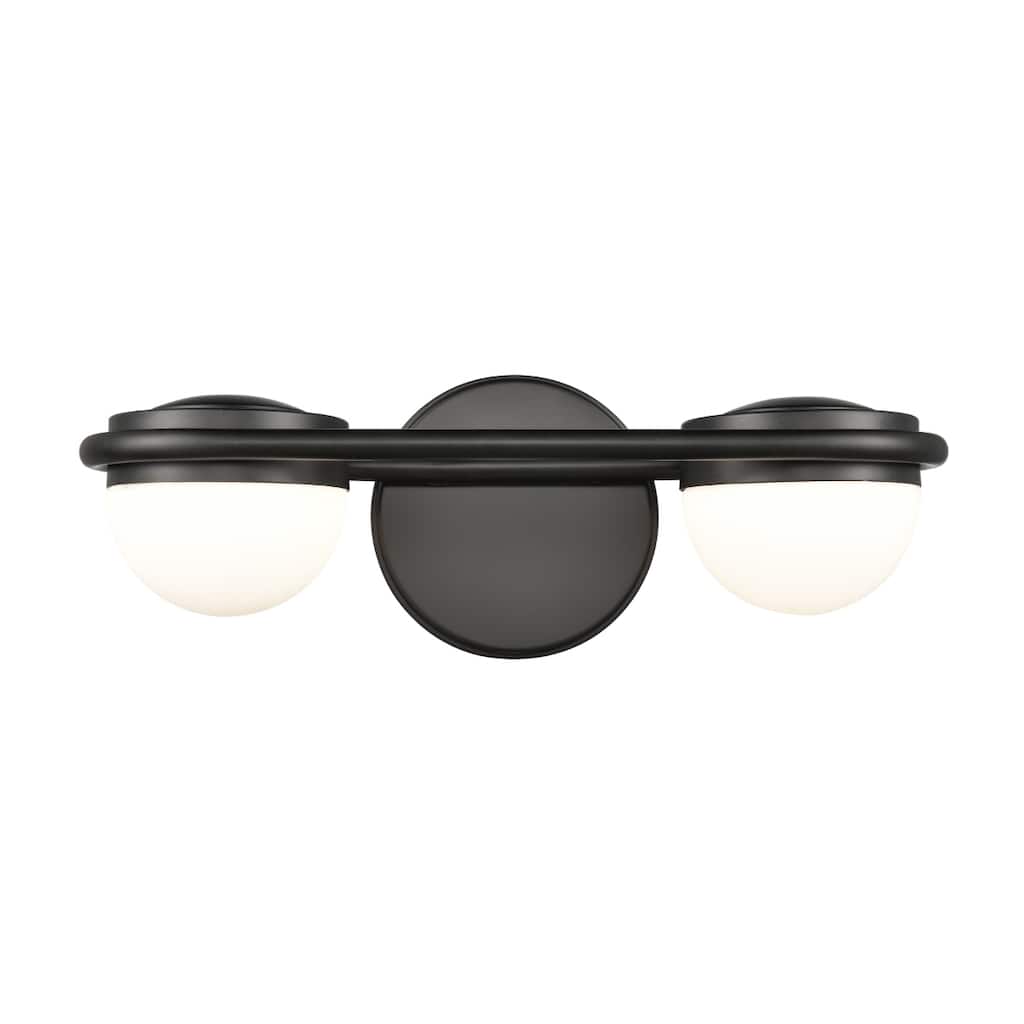 Nelly 14-inch Wide 2-Light Vanity Light in Matte Black