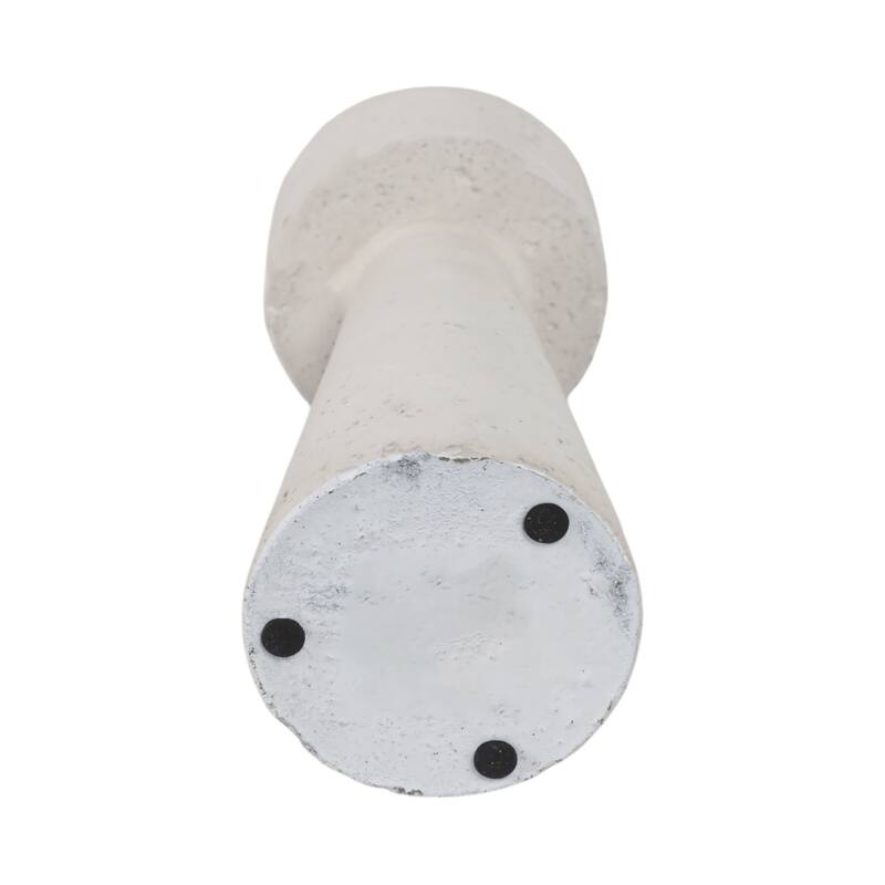 Pottery Taper Holder Cylindrical Top and Conical Base Design - White