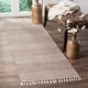 preview thumbnail 4 of 42, SAFAVIEH Handmade Montauk Pacuta Flatweave Cotton Fringe Rug 2'3" x 16' Runner - Ivory/Steel Grey