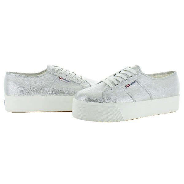 superga silver flatforms