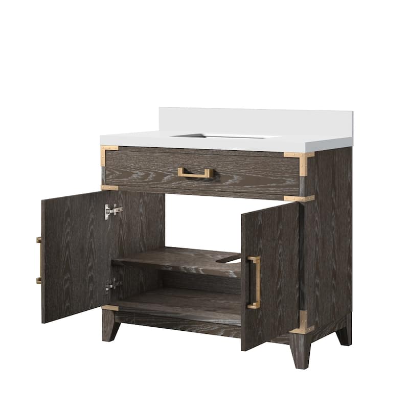 Laurel Bath Vanity with Quartz Top and Sink