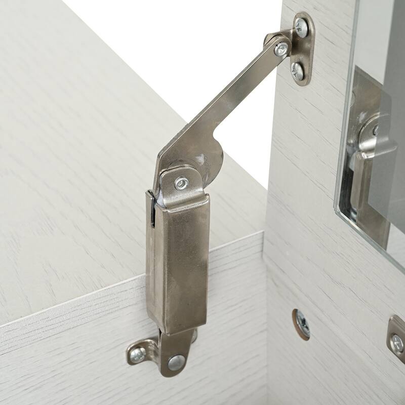 3-in-1 Vanity Desk with Lighted Flip-Top Mirror & Retractable Side Cabinet, Vanity Set with Stool & Storage Drawers