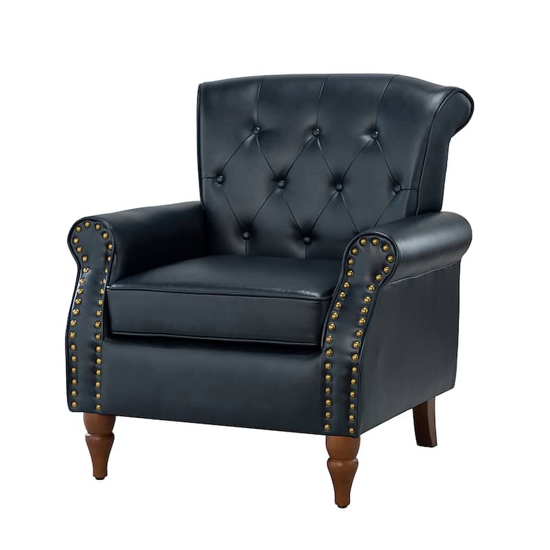 Mycenae Upholstered Accent Armchair with Nailhead Trim