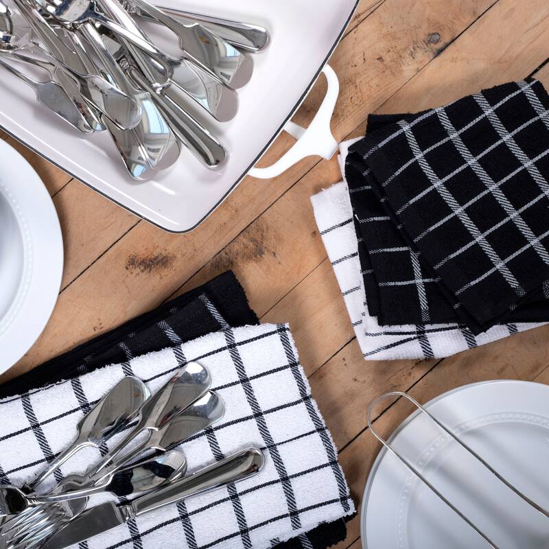 Ritz 3-Pack Terry Check Kitchen Towel and 6-Pack Terry Check Dish Cloth Set