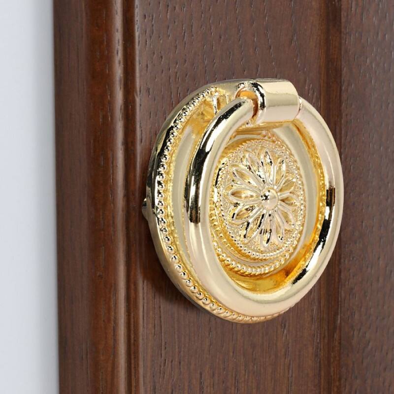 Utopia Alley Medici Cabinet Ring Pull Knob - Decorative Cabinet Gold Drop Pull Knobs - Metal Drawer Pull Knobs 1 5/8"