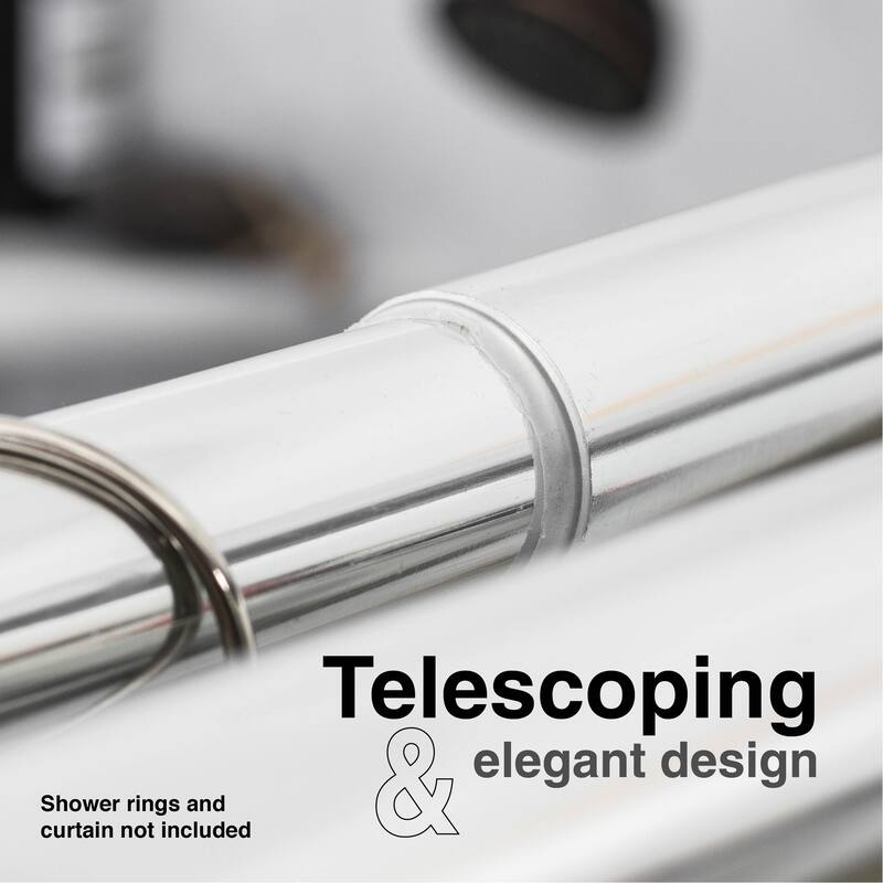 Double Curved Shower Curtain Rod Adjustable 44 to 70 inches by JS Jackson Supplies