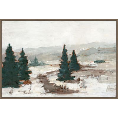 Melting Snow I by Ethan Harper Framed Canvas Wall Art Print - Sylvie Dark Gold