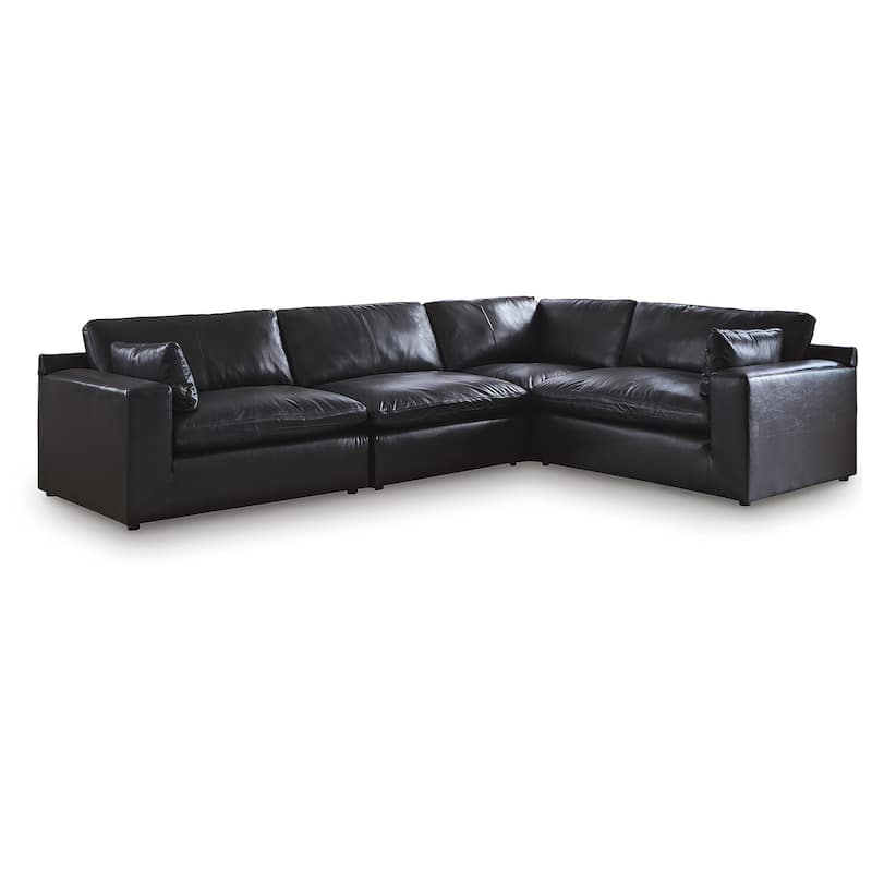 Signature Design by Ashley Emilia Black 4-Piece Sectional - 130" W x 90" D x 36" H