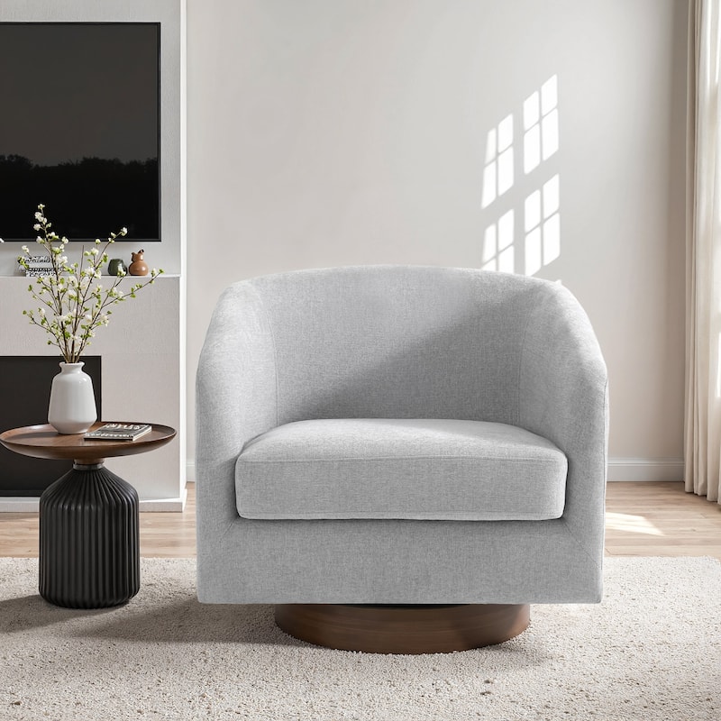 31.1'' W Modern Barrel Swivel Accent Chair