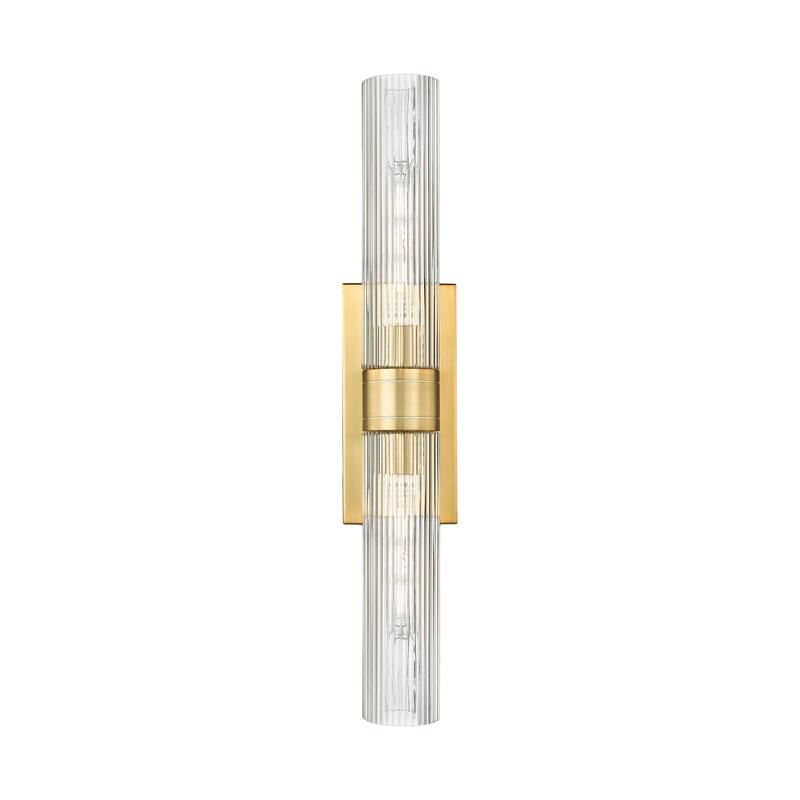 Innovations Lighting Ballston Urban - 2 Light 11" Wall-Mounted Bath Vanity Light - Striped Clear/Satin Gold