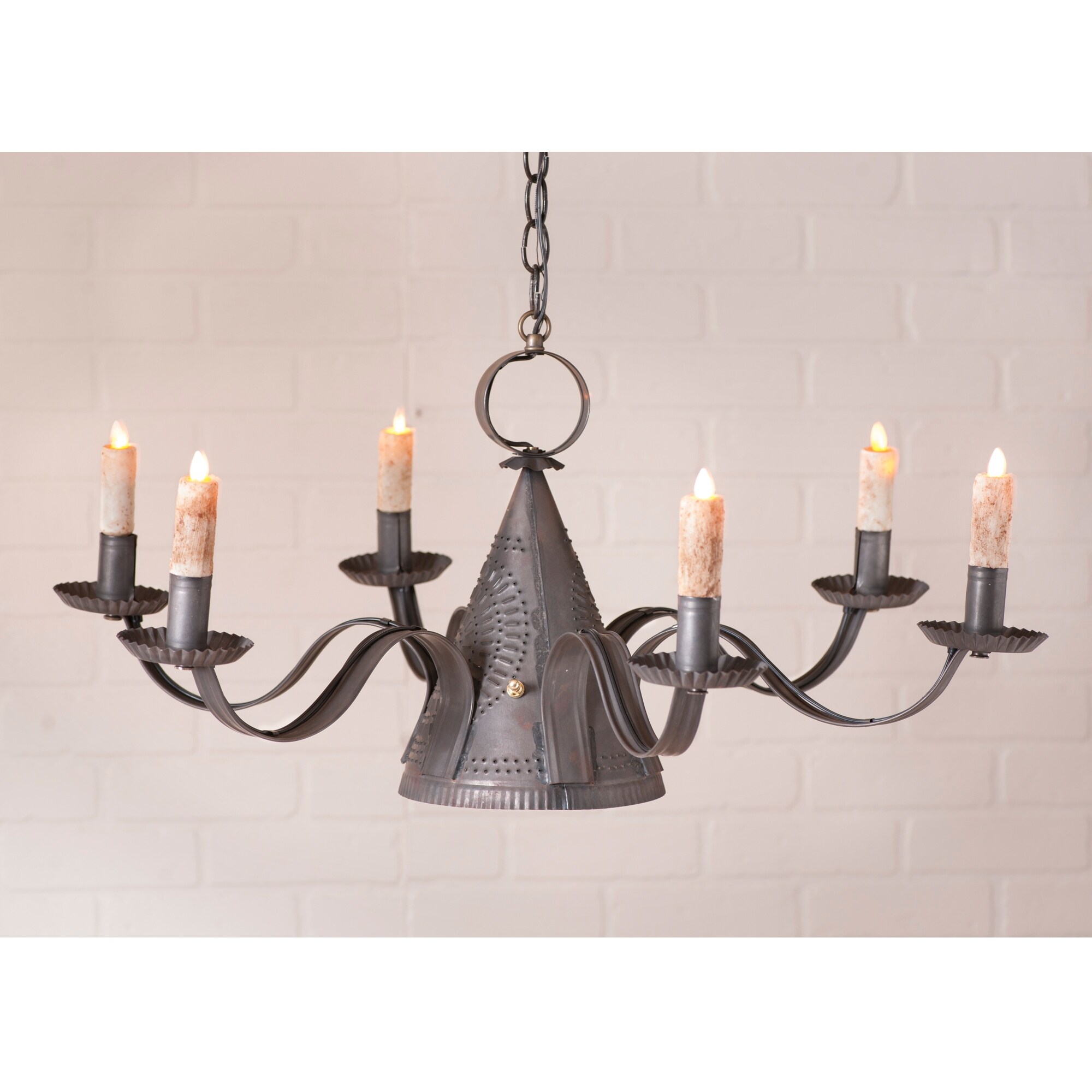 Irvin's Country Tinware Millhouse Chandelier in Blackened Tin - 13 X 29 X 29 inches - Chandeliers For Bedrooms by Overstock.com