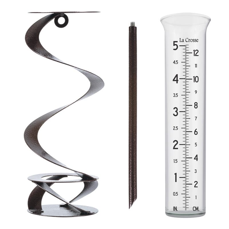 La Crosse Helix Spiral Metal Rain Gauge