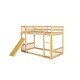 preview thumbnail 15 of 18, Floor Bunk Bed with Climbing Ramp,Ladder and Safety Guardrail,Twin Over Twin for Bedroom