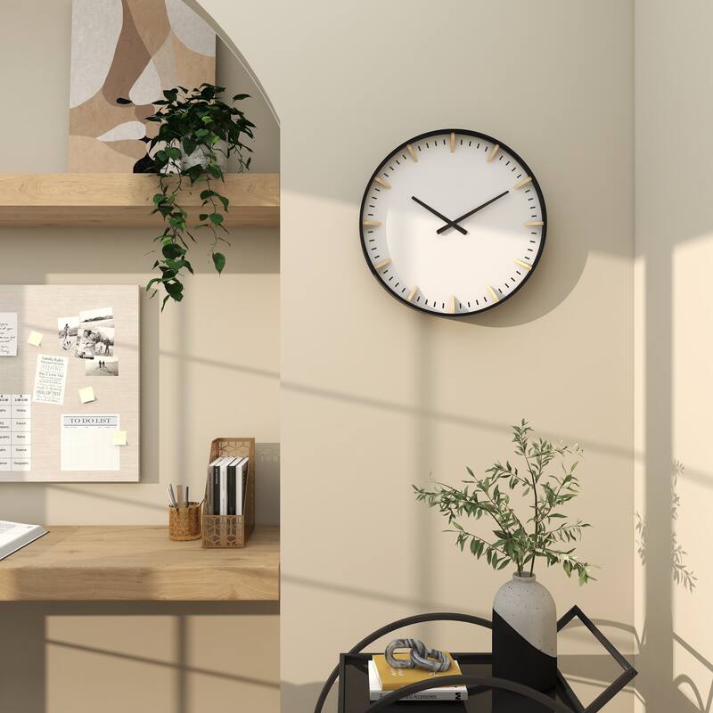 Dark Blue Glass Contemporary Wall Clock 20 x 20 x 3 - 20 x 3 x 20