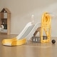 preview thumbnail 2 of 10, Yellow Grey HDPE Kids Slide with Hoop and Storage, Anti-Slip 6.5ft Playset - 73.23” L x 44.09” W x 39.37” H