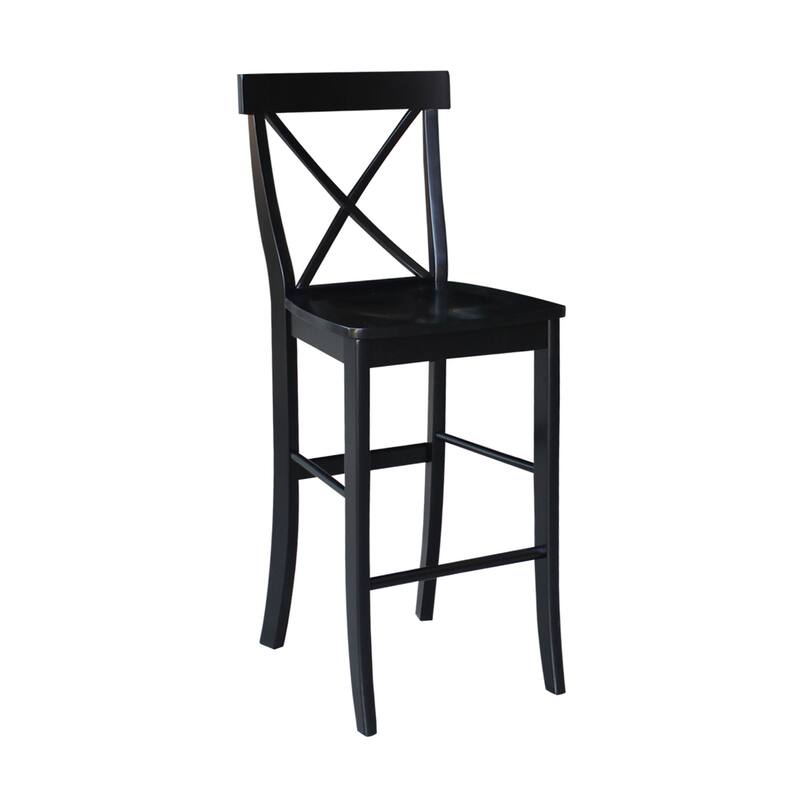 International Concepts Solid Wood X-Back Stool