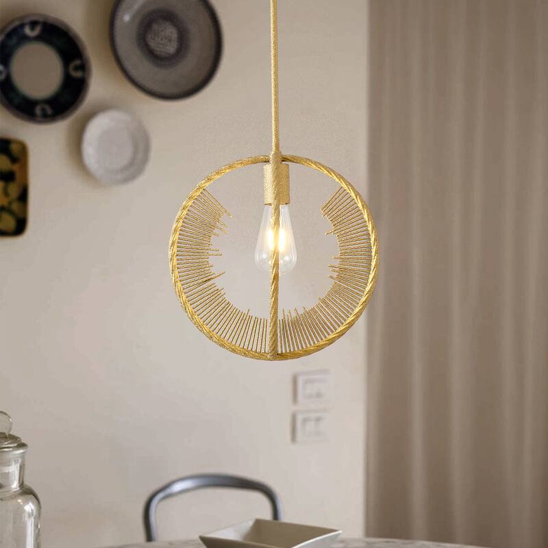 12.6" In Golden Single Pendant Light - Brushed Brass