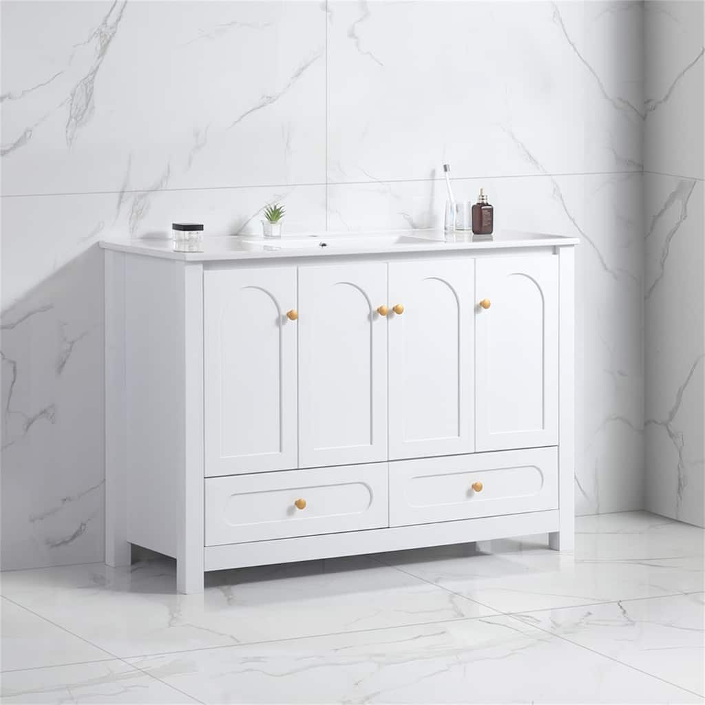 48" White Bathroom Vanity (excluding the ceramic basin)