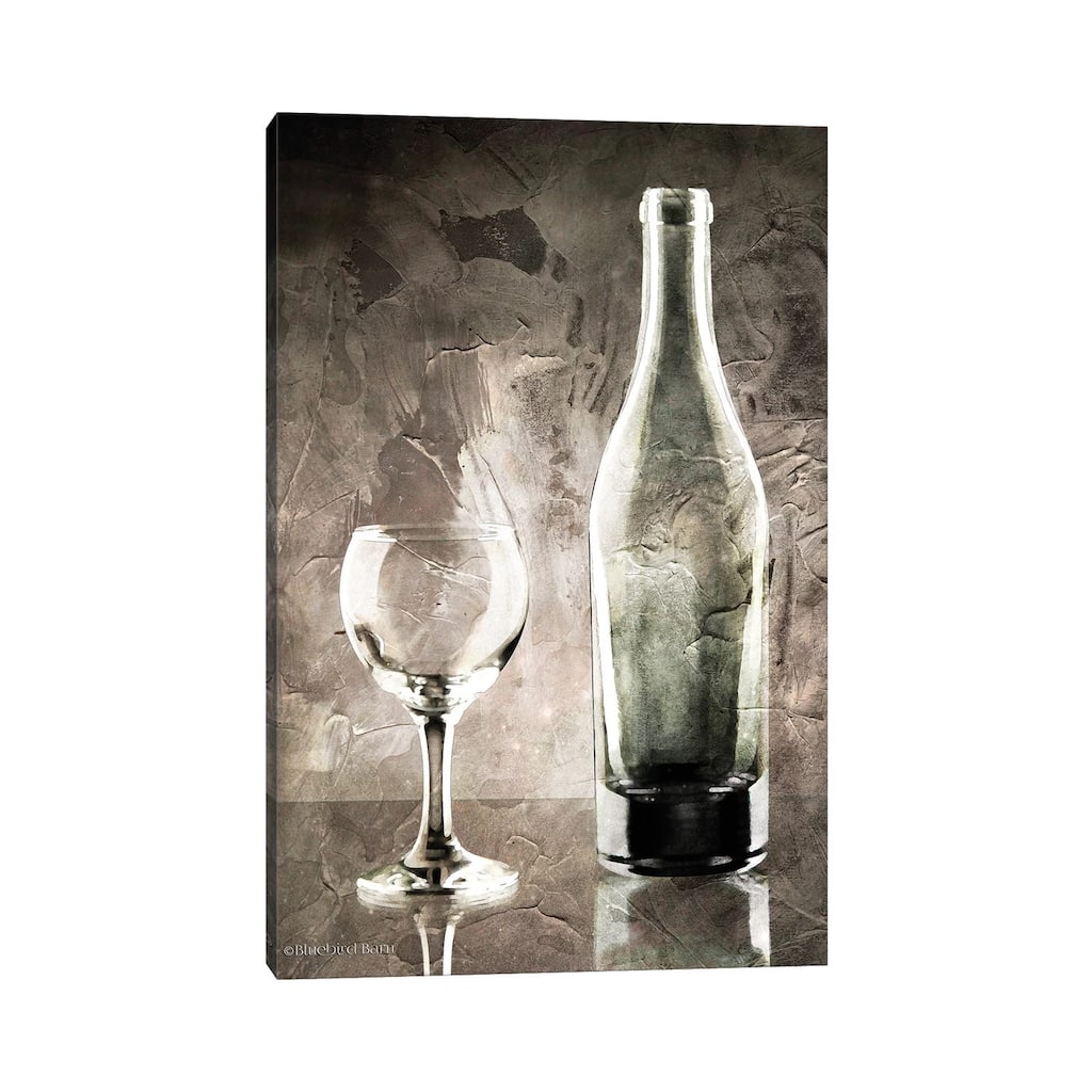 iCanvas "Moody Gray Wine Glass Still Life" by Bluebird Barn Canvas Print