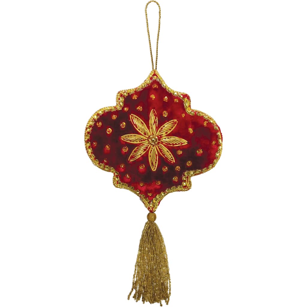 Red and Gold Ornament -Set of 2