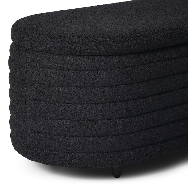 Bayville Sherpa Polyester Flip Top Storage Ottoman - 54"