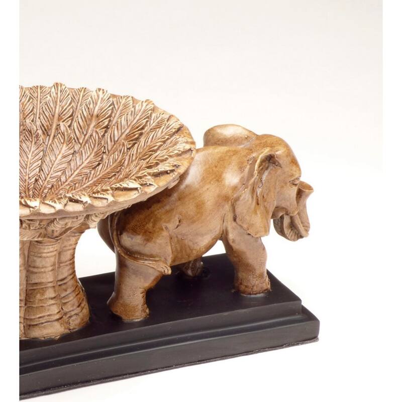 Aa Importing Two Elephants Bowl - 6 X 15 X 6.75 inches