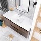 preview thumbnail 5 of 148, Floating Bathroom Vanity with Integrated Resin Top