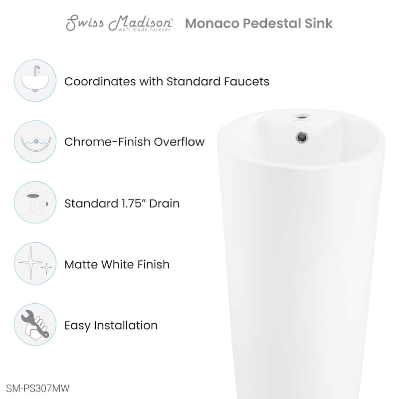 Monaco Circular Basin Pedestal sink
