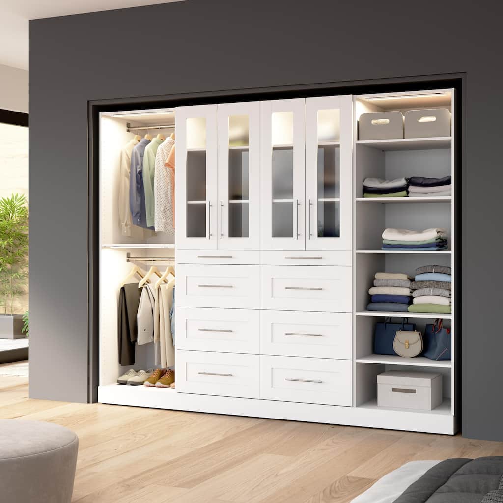 Bestar Florence 100W x 25D Walk-In Closet Organizer System, Shaker