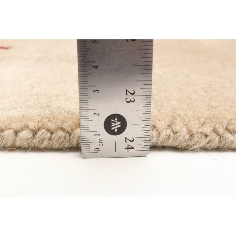 ECARPETGALLERY Hand Loomed Kashkuli Gabbeh Beige Wool Rug - 2'7 x 7'7