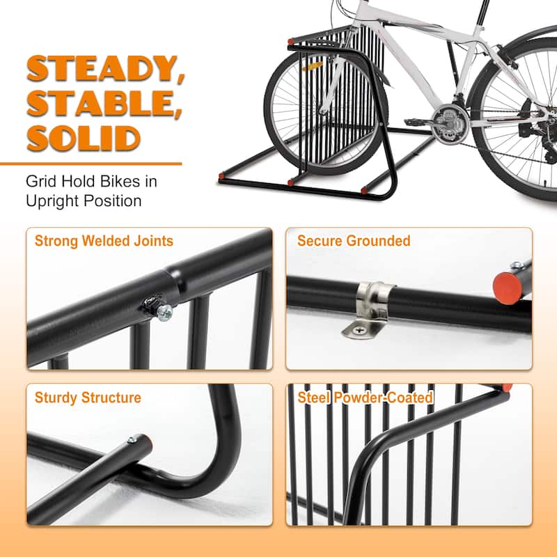GDFStudio - Rylan Bike Rack Modern Metal Double-Sided Freestanding Floor Storage - N/A
