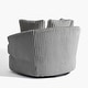 preview thumbnail 38 of 64, Oversized 43" W Plush Corduroy Recessed Arm Swivel Barrel Chair
