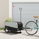 preview thumbnail 16 of 31, vidaXL Bike Trailer Kids Bicycle Cargo Trailer Cart Wagon with Tow Bar Iron 49.6" x 24.8" x 20.1" - Black and gray2